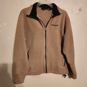 Timberland Polartec Full Zip Beige Fleece Jacket With Zipped Pockets Size XS